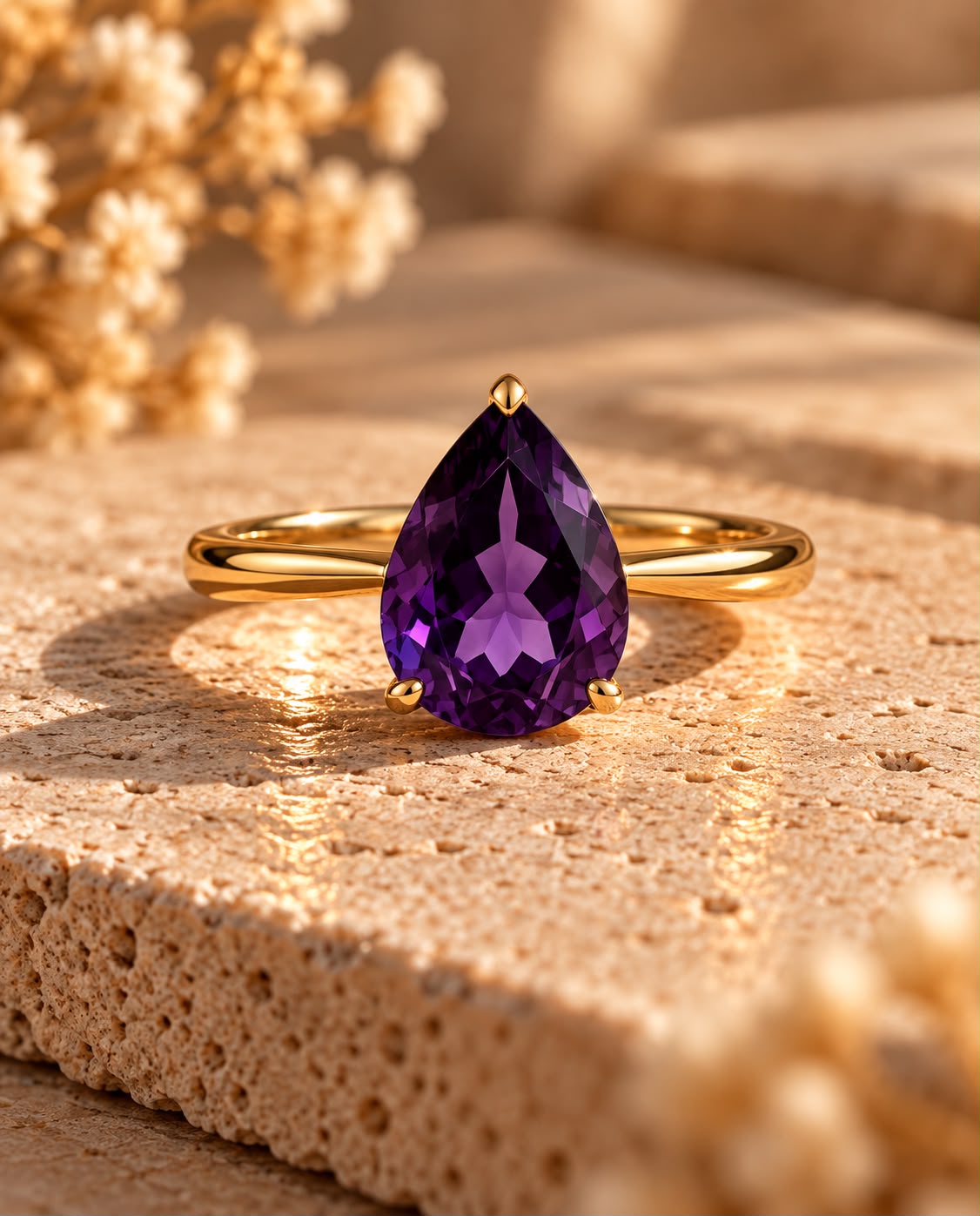 Violet Pear Lab-Grown Diamond Ring