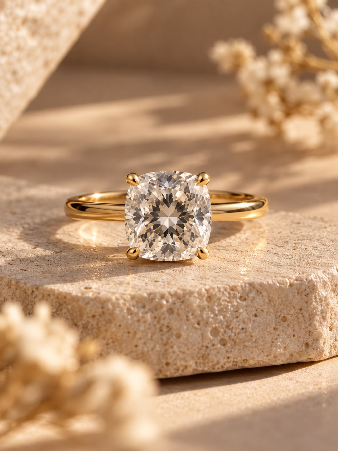 Cushion-Cut Lab-Grown Diamond Solitaire